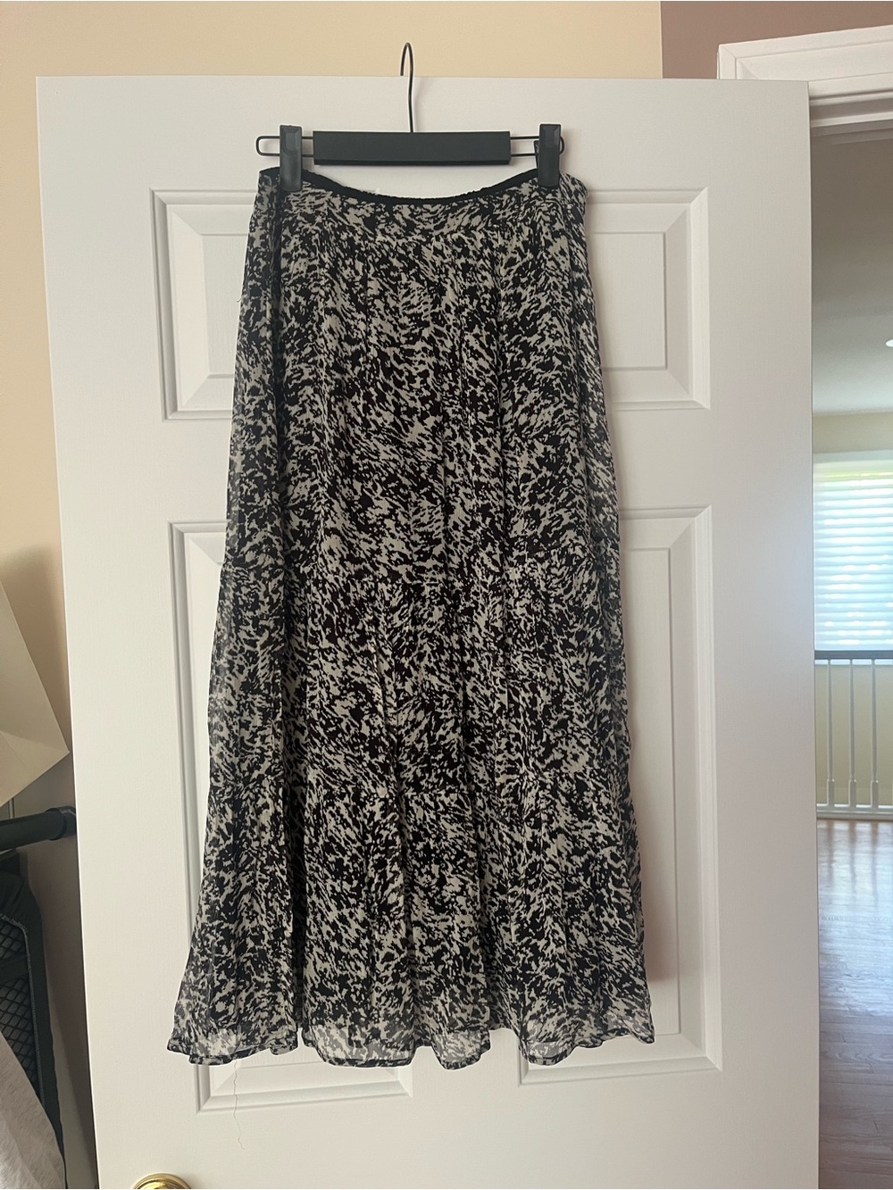 ba&sh Black and White Printed Maxi Skirt